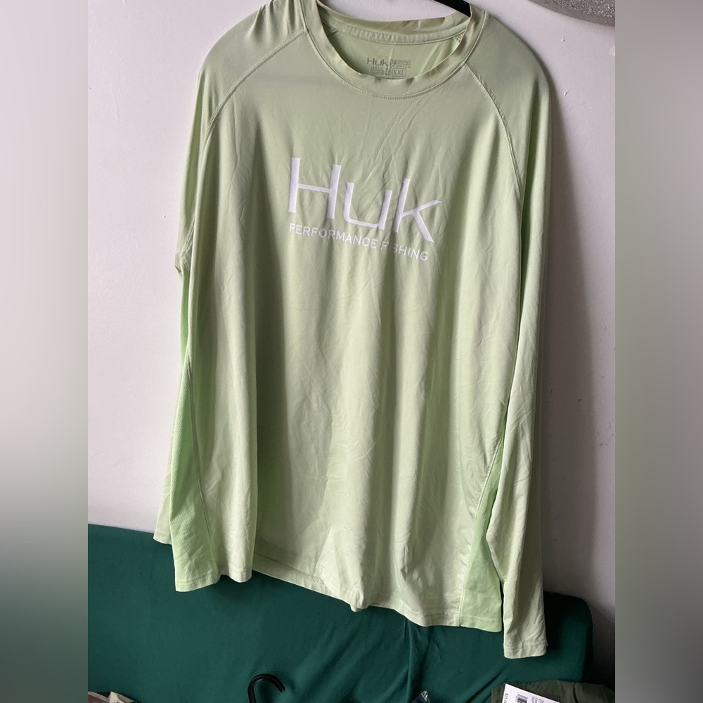 Huk Light Green Performance Shirt XXL